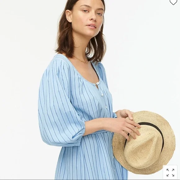 NWT J. Crew Balloon Sleeve Dress in Serenity Stripe - Picture 2 of 7